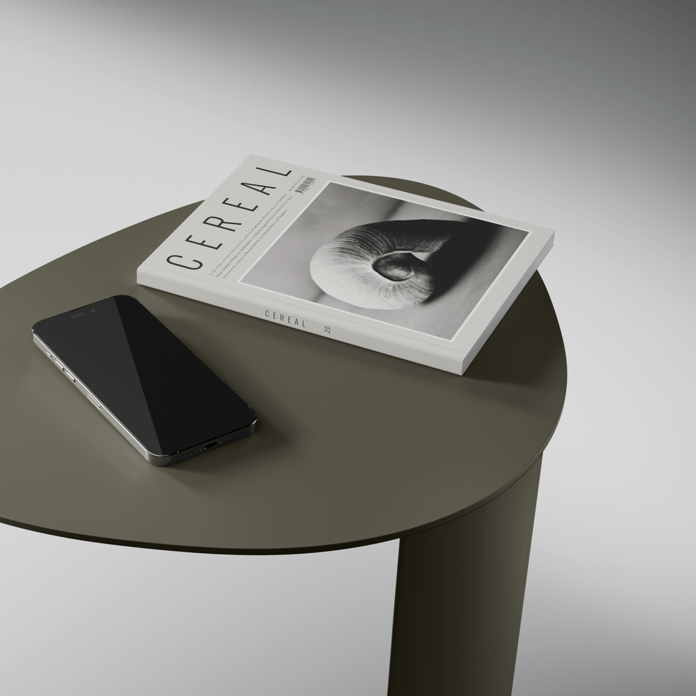 Table d'appoint latérale en acier vert
