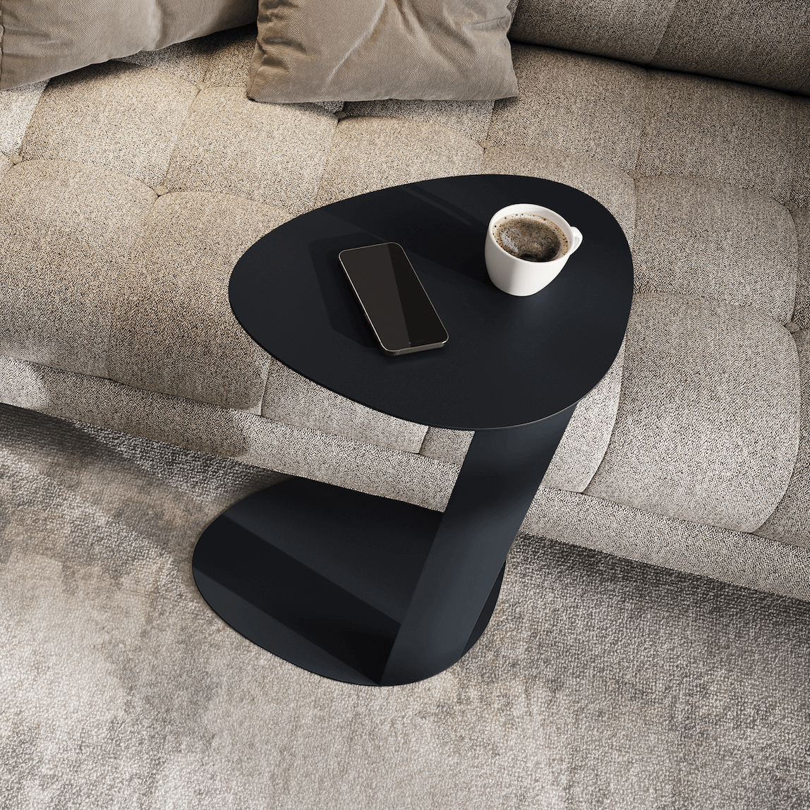 Table d'appoint en acier noir