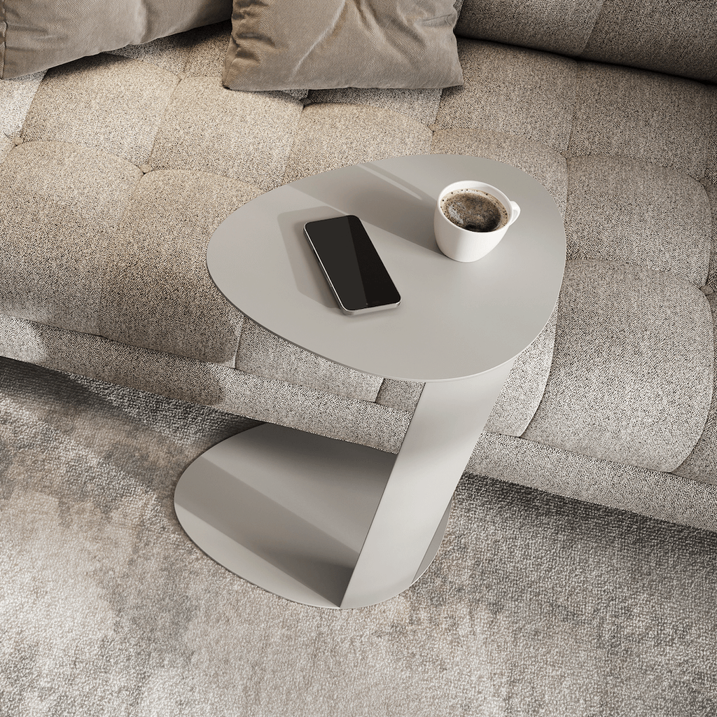 Table d'appoint en acier beige