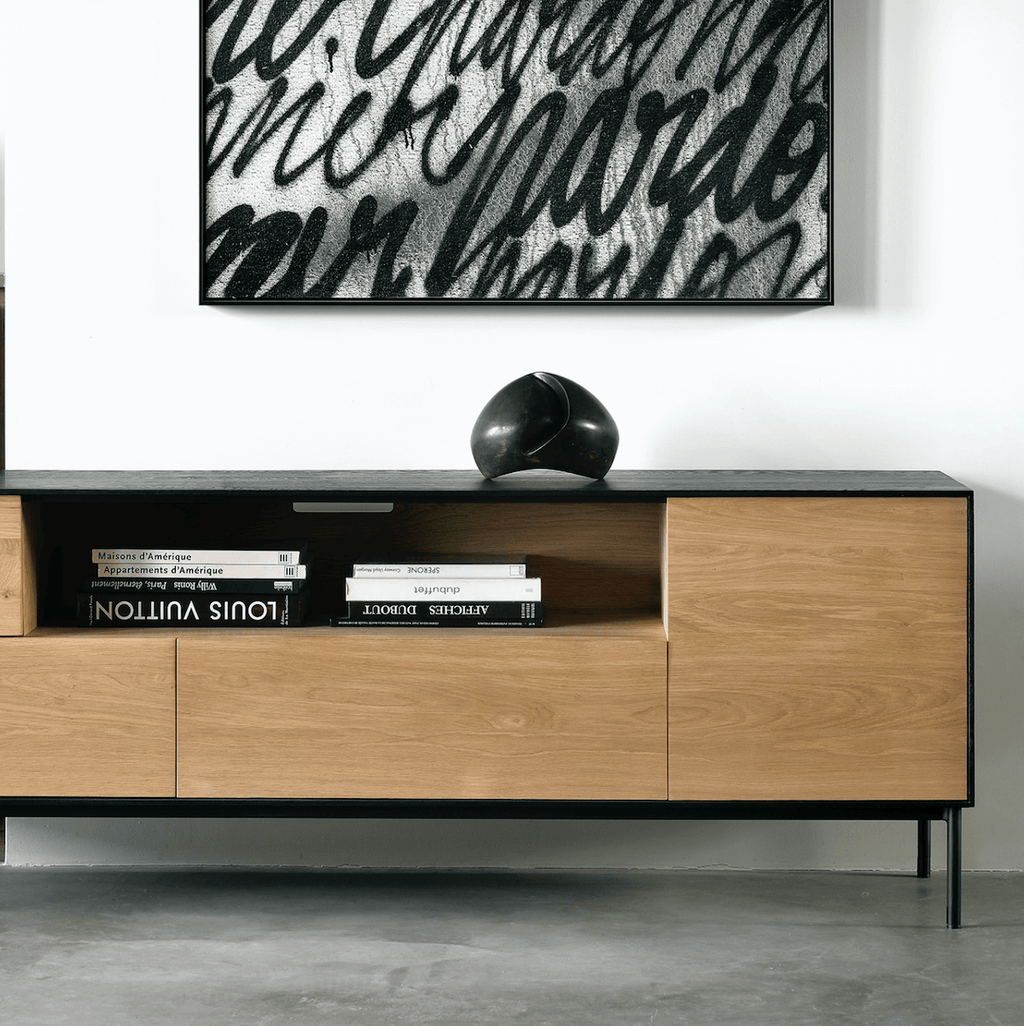 Meuble TV chêne avec rangement pour salon