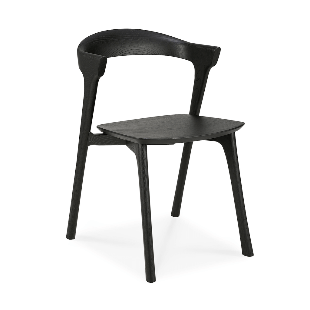 Chaise de salle à manger moderne en chêne noir pour salle à manger