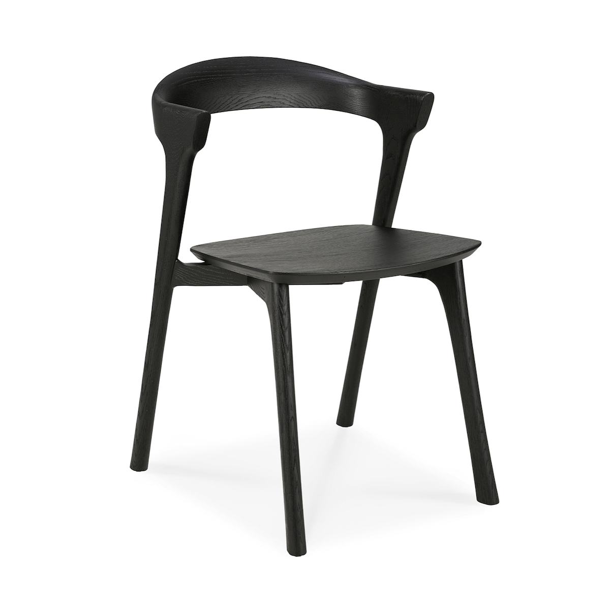Chaise de salle à manger moderne en chêne noir pour salle à manger