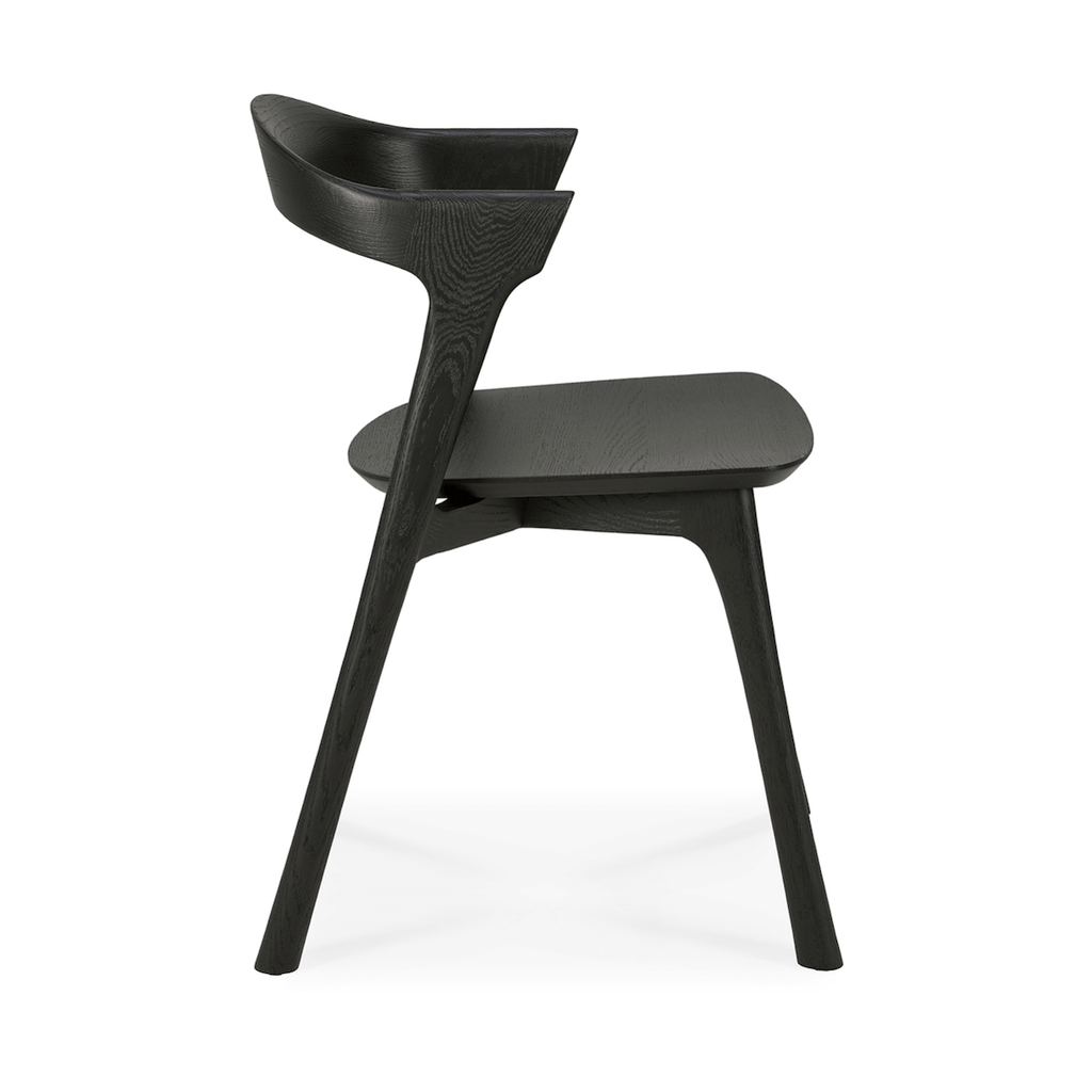 Chaise de salle à manger moderne en chêne noir pour salle à manger