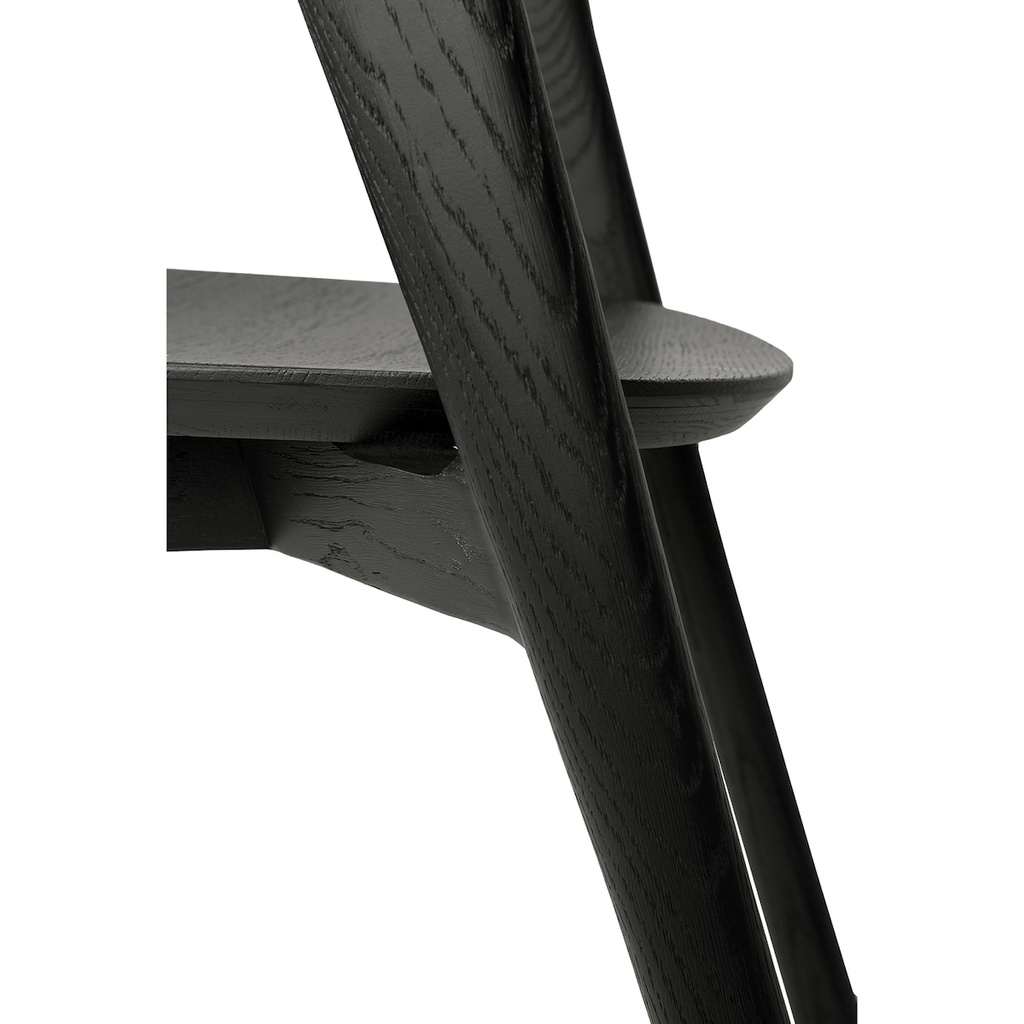 Chaise de salle à manger moderne en chêne noir pour salle à manger
