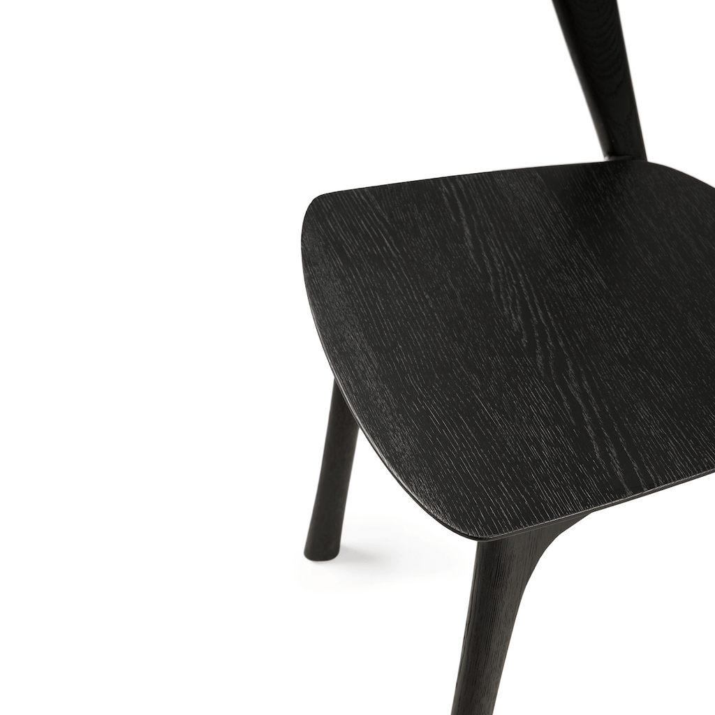 Chaise de salle à manger moderne en chêne noir pour salle à manger