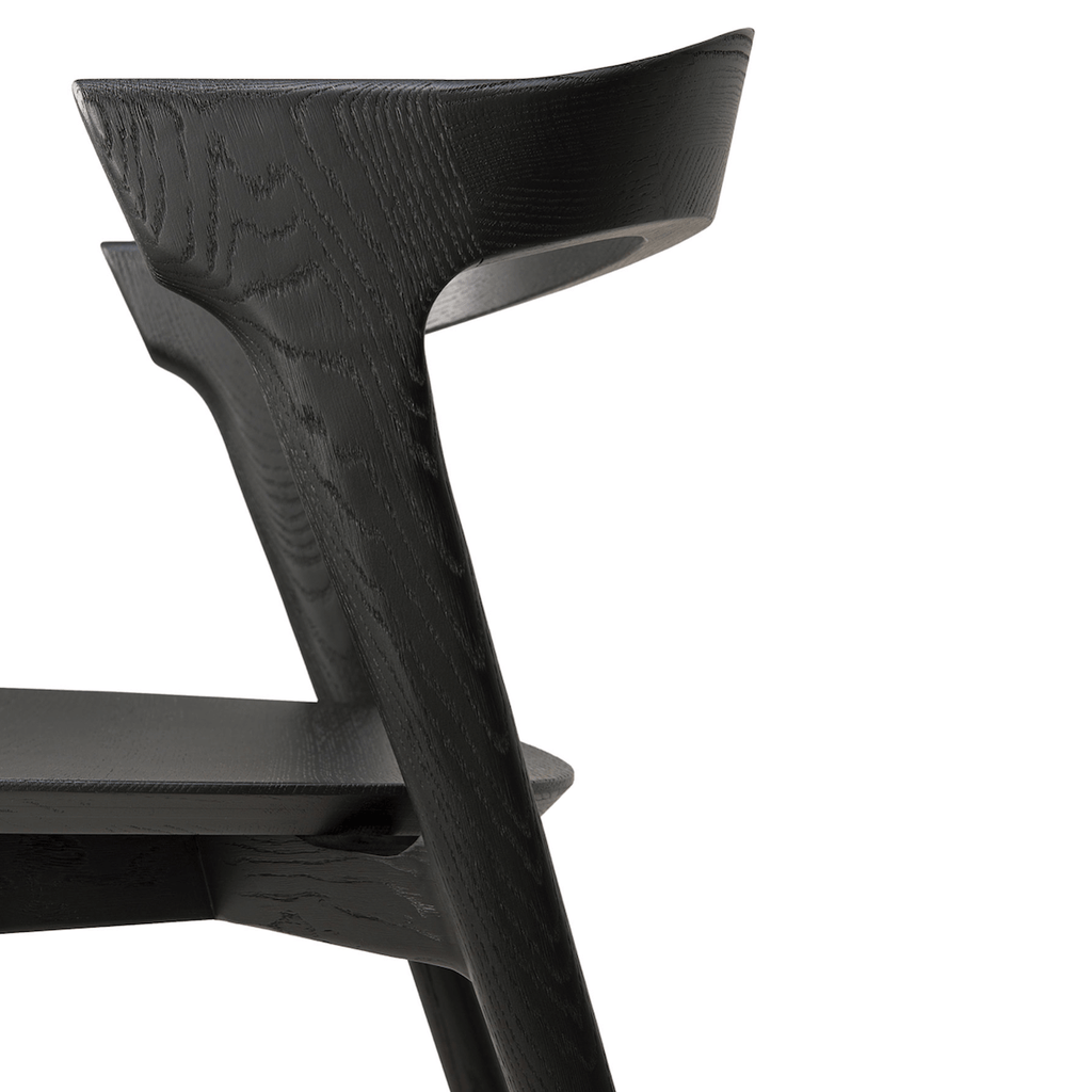 Chaise de salle à manger moderne en chêne noir pour salle à manger