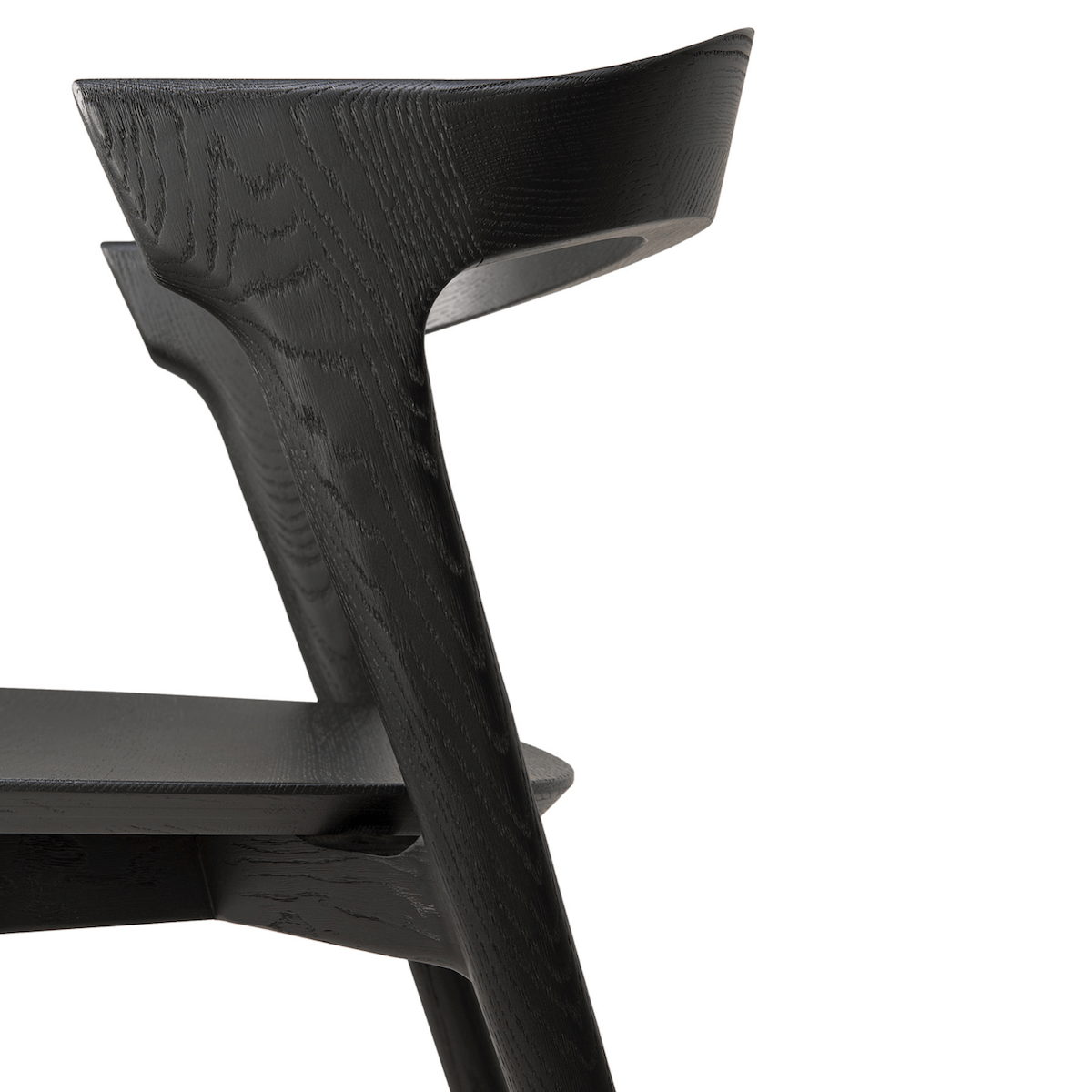 Chaise de salle à manger moderne en chêne noir pour salle à manger
