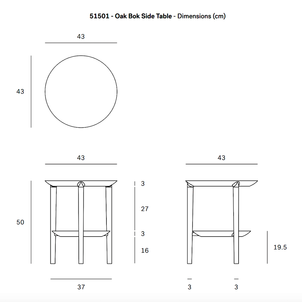 Table d'appoint moderne en chêne