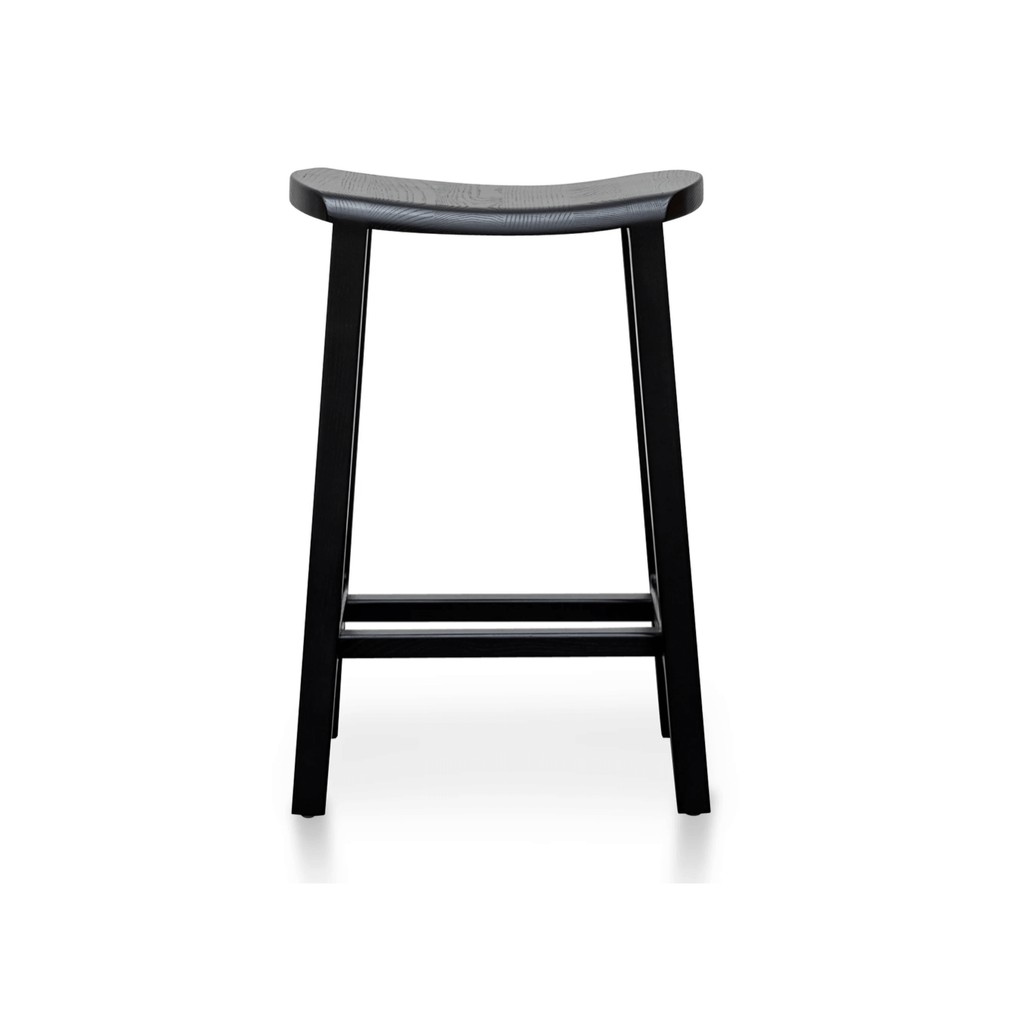 Tabouret de bar minimaliste noir en bois pour cuisine