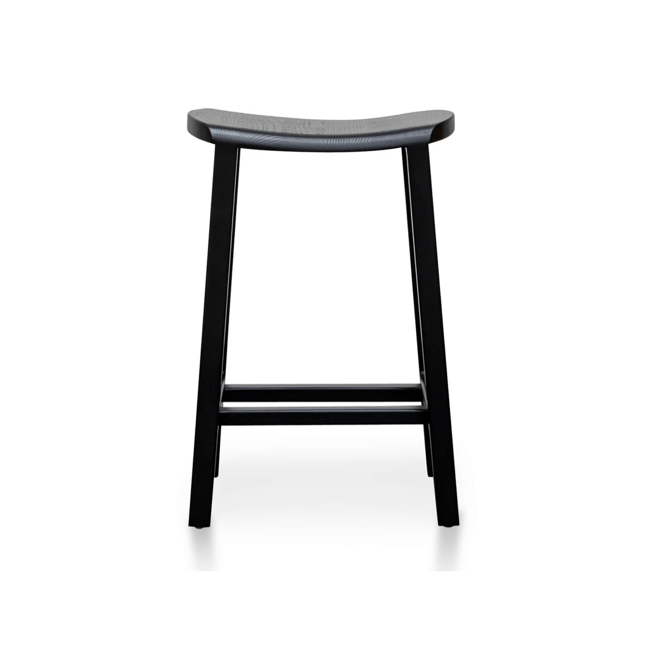 Tabouret de bar minimaliste noir en bois pour cuisine