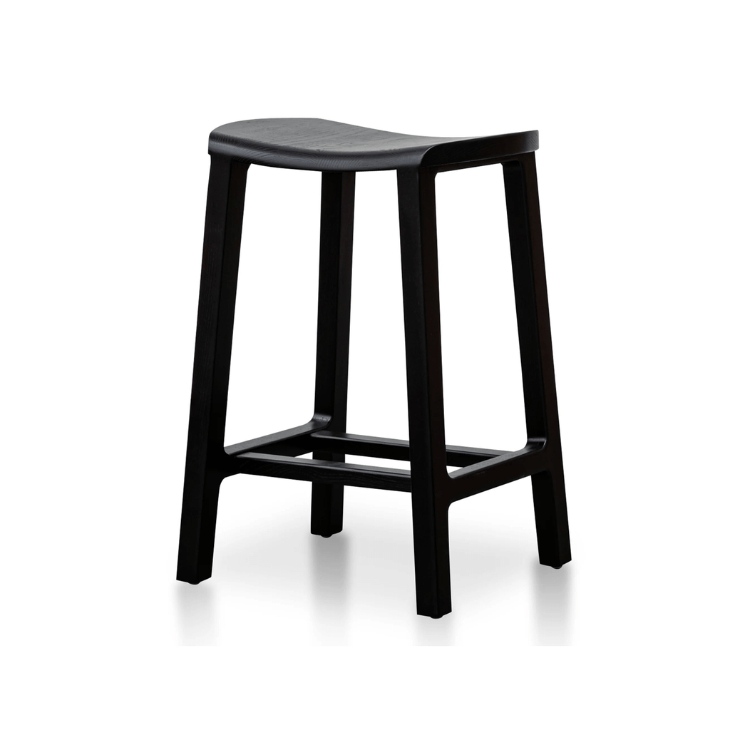 Tabouret de bar minimaliste noir en bois pour cuisine