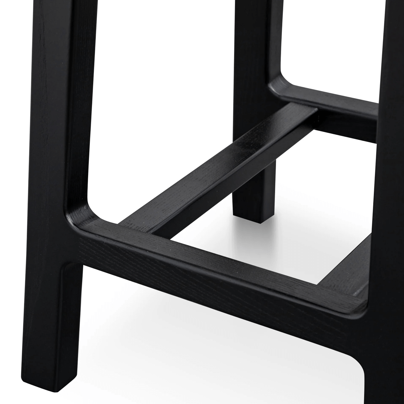 Tabouret de bar minimaliste noir en bois pour cuisine
