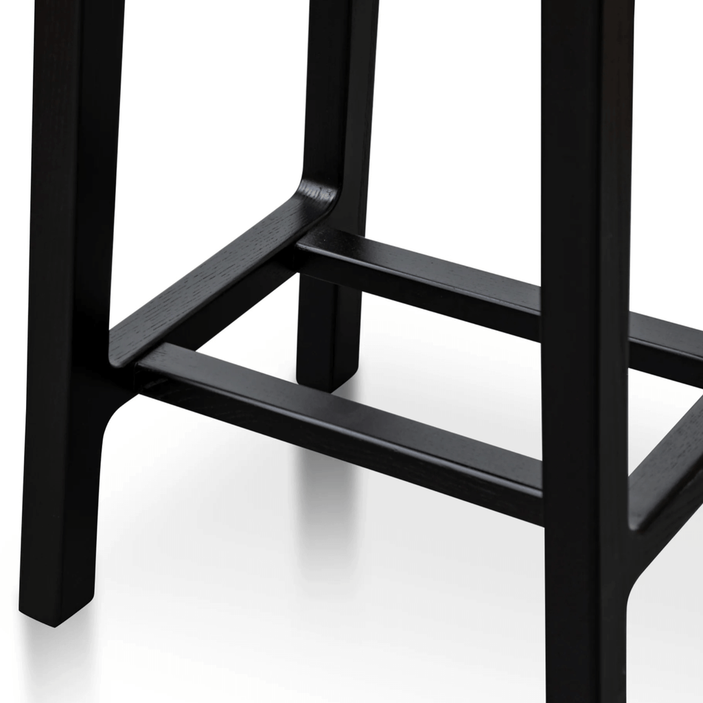 Tabouret de bar minimaliste noir en bois pour cuisine