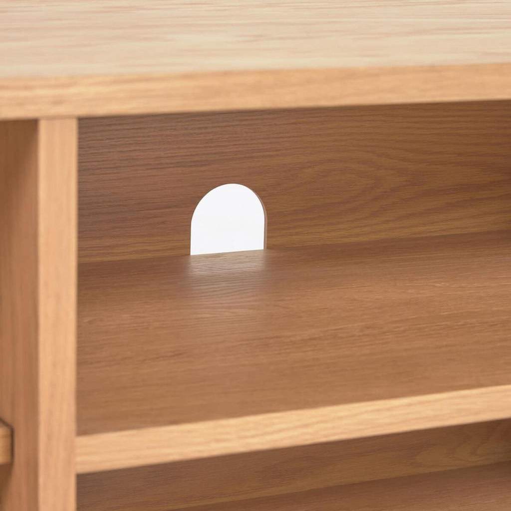Meuble TV en chêne frêne naturel côtier avec rangement pour salon