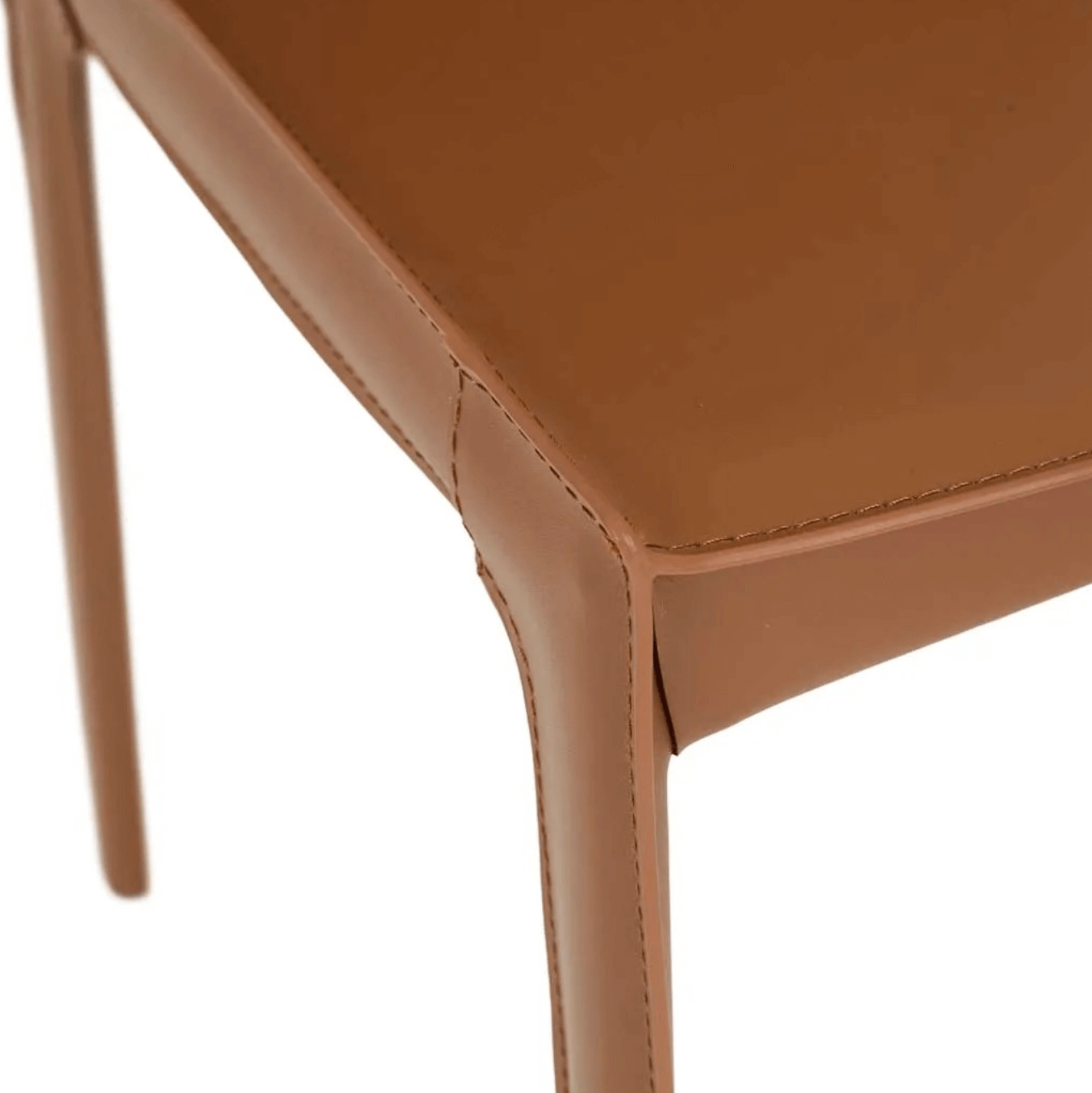 Chaise de salle à manger en cuir tanné et rembourrée pour la salle à manger