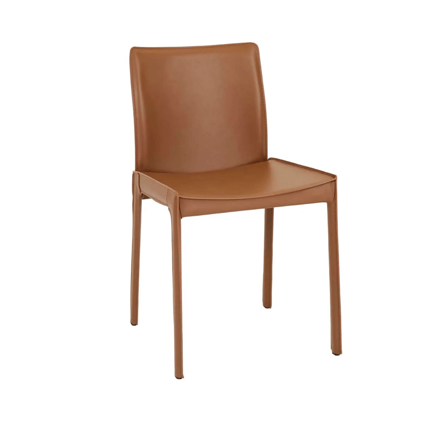 Chaise de salle à manger en cuir tanné et rembourrée pour la salle à manger