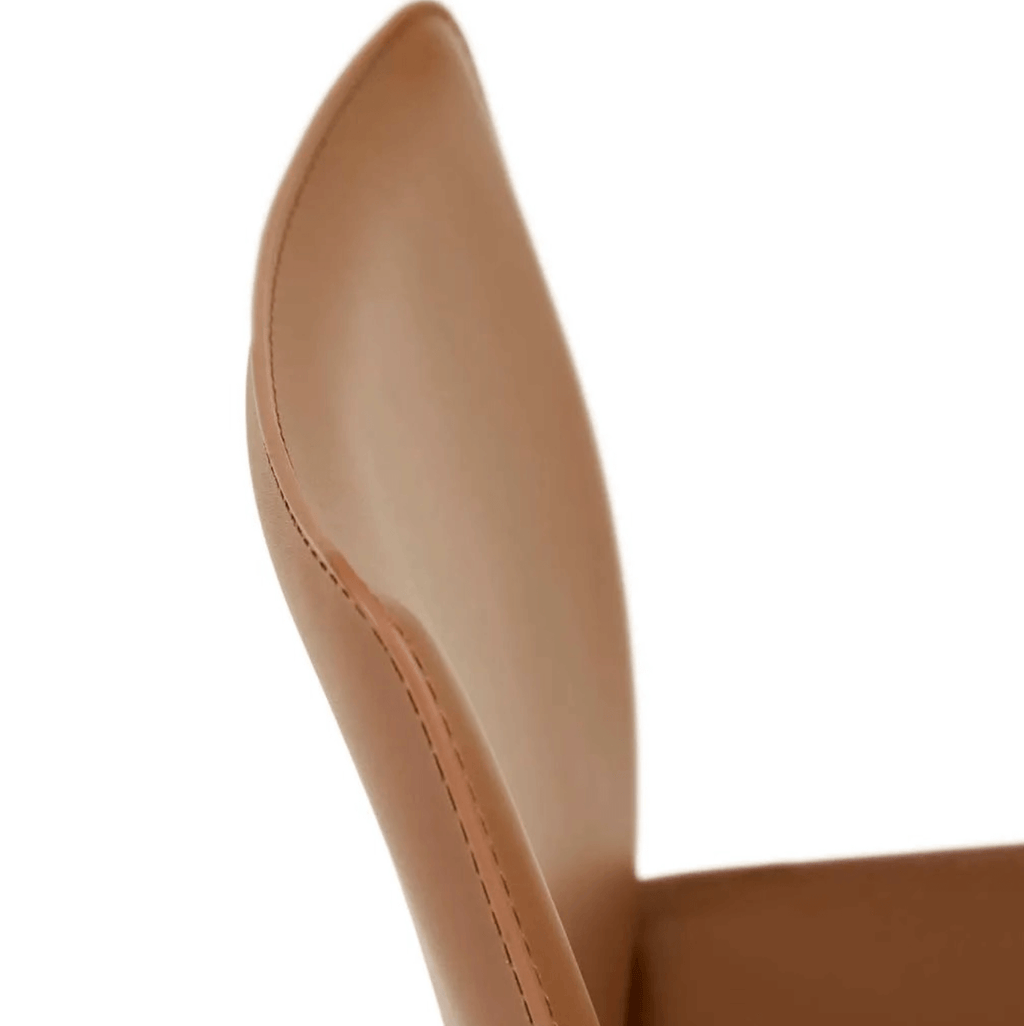 Chaise de salle à manger en cuir tanné et rembourrée pour la salle à manger