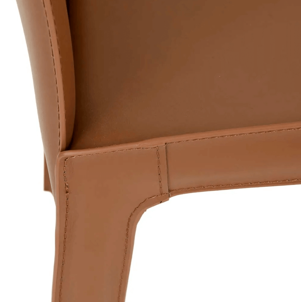 Chaise de salle à manger en cuir tanné et rembourrée pour la salle à manger