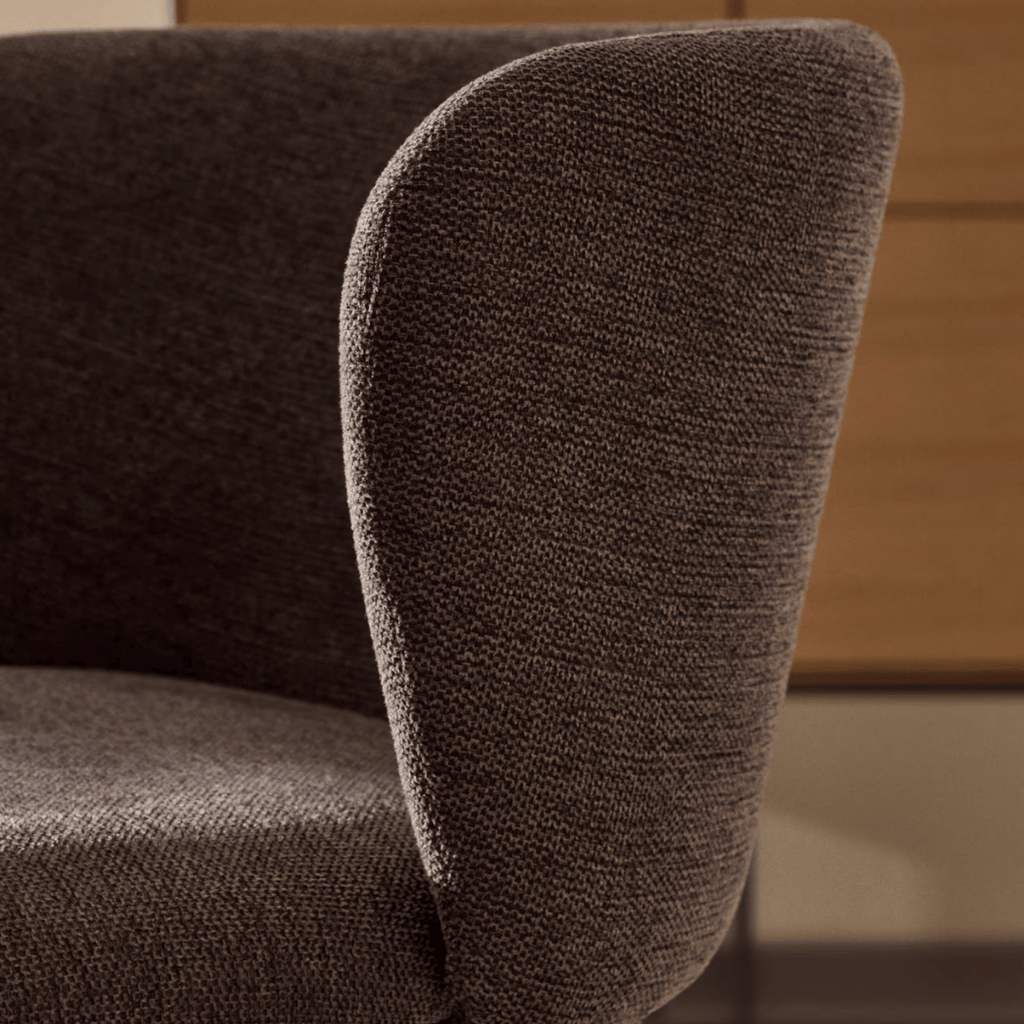 Tabouret de bar moderne en chenille anthracite avec mousse haute densité et dossier incurvé pour cuisine