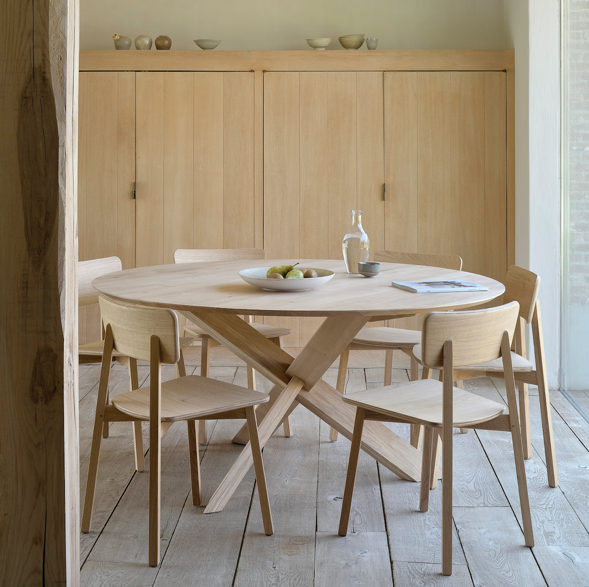 Chaise de salle à manger en chêne naturel