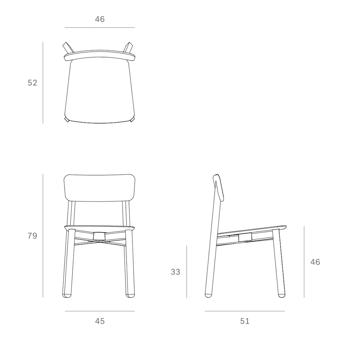 Chaise de salle à manger en chêne naturel