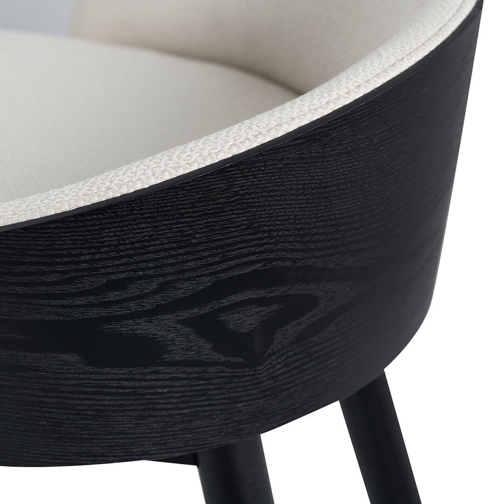 Tabouret de bar en frêne noir avec assise rembourrée pour cuisine