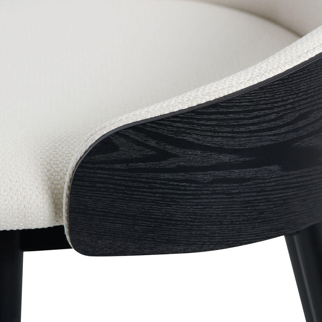 Tabouret de bar en frêne noir avec assise rembourrée pour cuisine