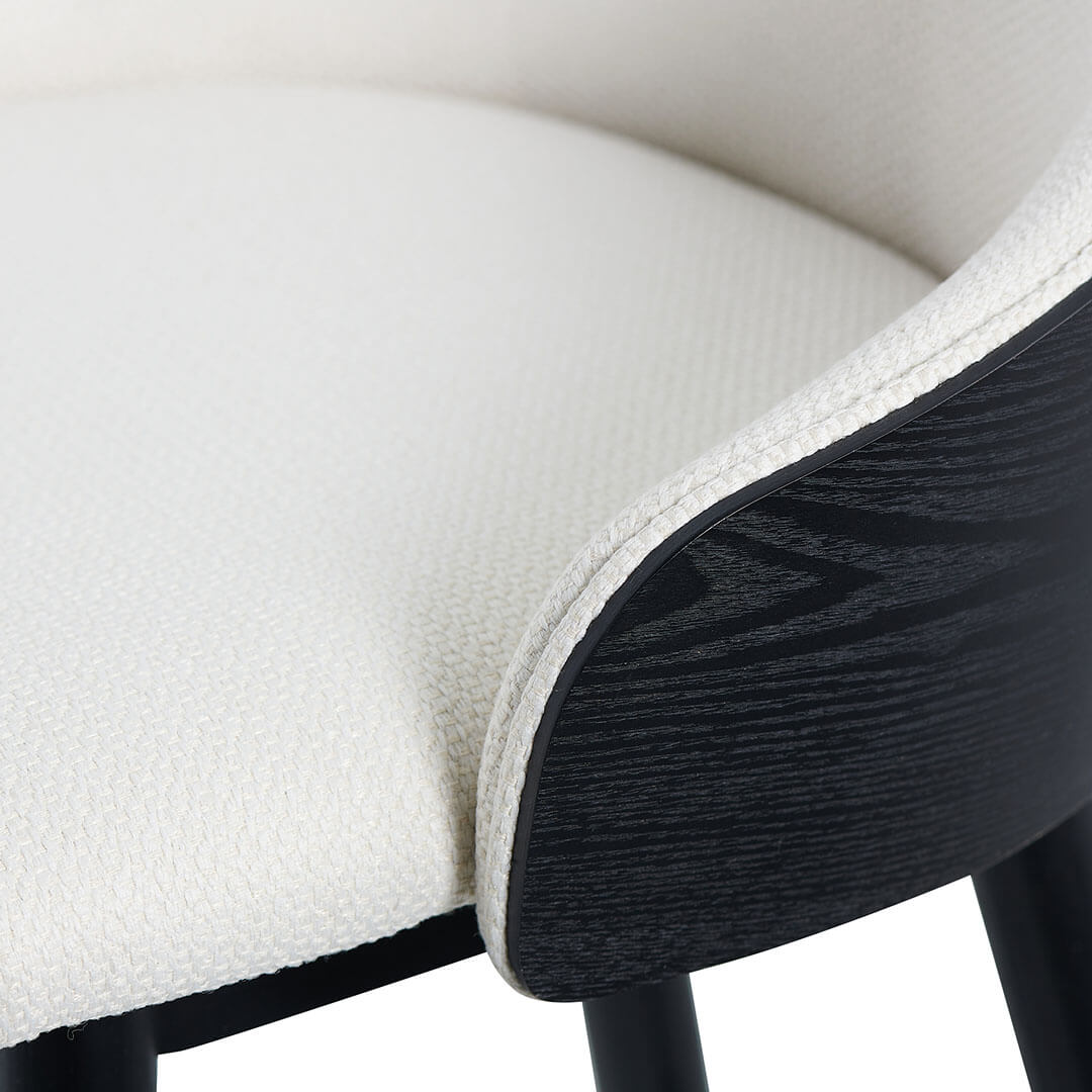 Tabouret de bar en frêne noir avec assise rembourrée pour cuisine