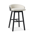 Tabouret de bar en frêne noir avec assise rembourrée pour cuisine