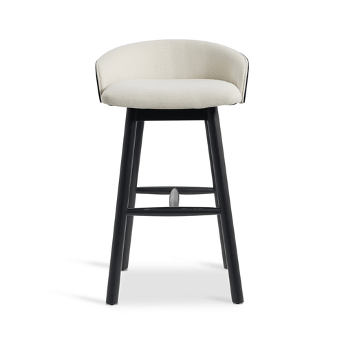 Tabouret de bar en frêne noir avec assise rembourrée pour cuisine