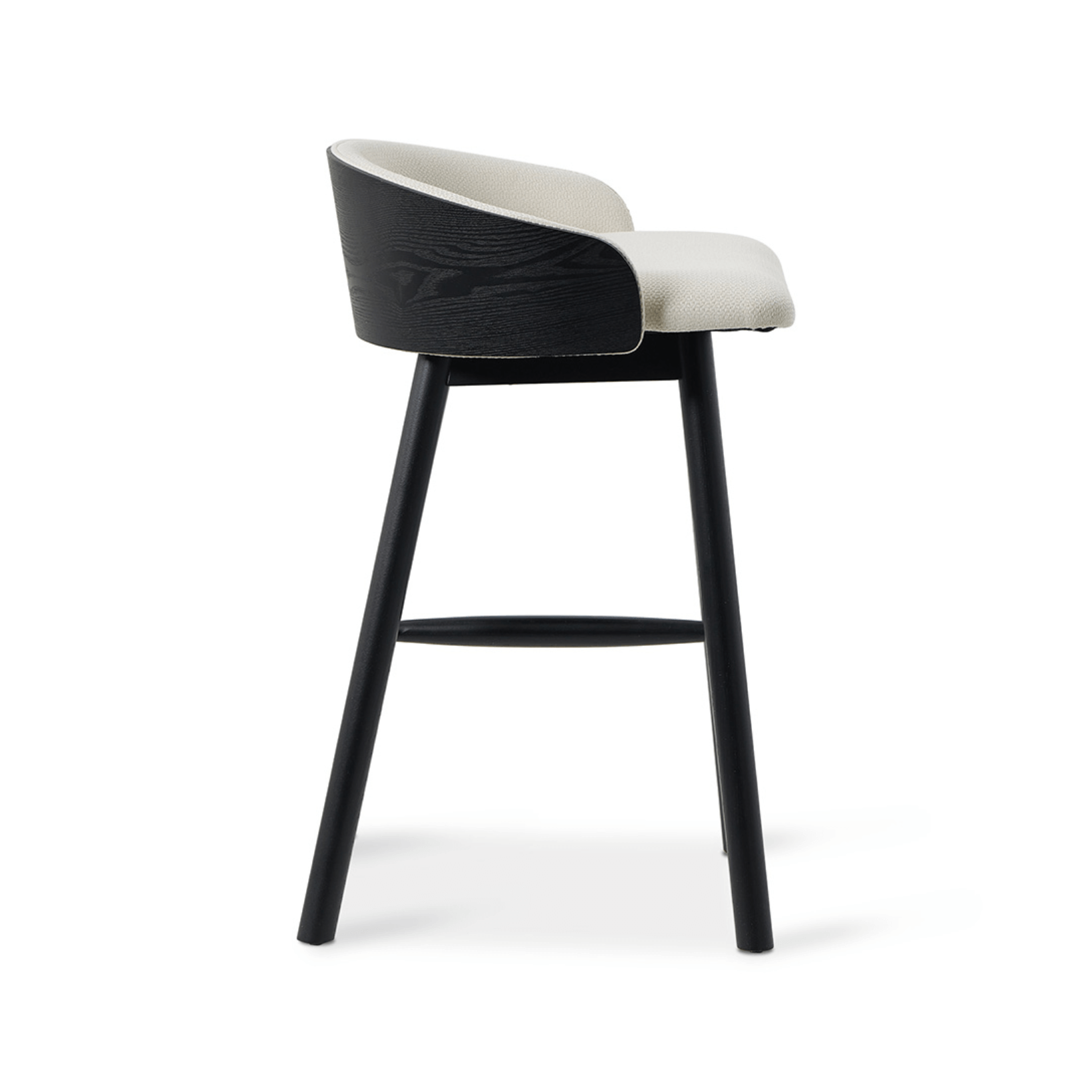 Tabouret de bar en frêne noir avec assise rembourrée pour cuisine