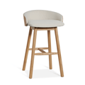 Tabouret de bar en frêne naturel avec assise rembourrée pour cuisine