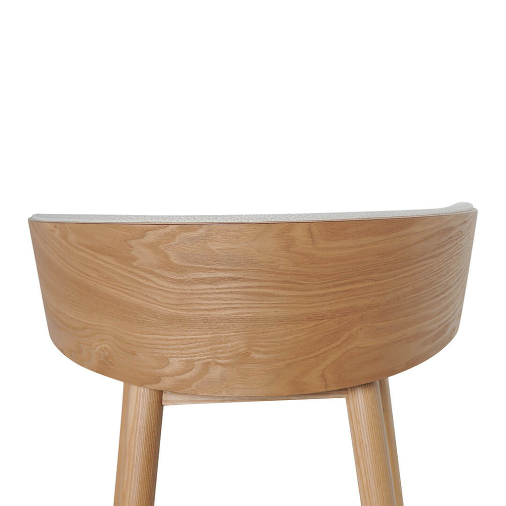 Tabouret de bar en frêne naturel avec assise rembourrée pour cuisine