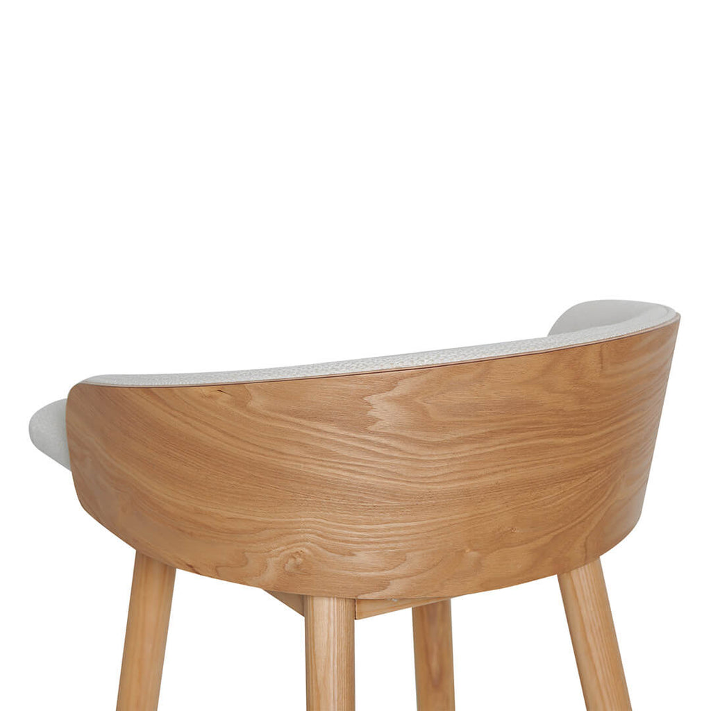 Tabouret de bar en frêne naturel avec assise rembourrée pour cuisine