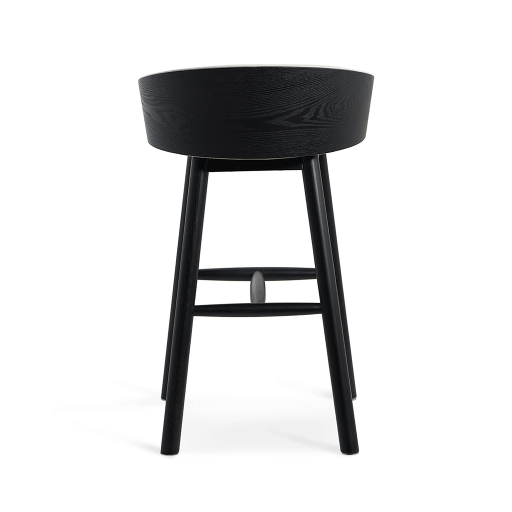 Tabouret de bar en frêne noir avec assise rembourrée pour cuisine