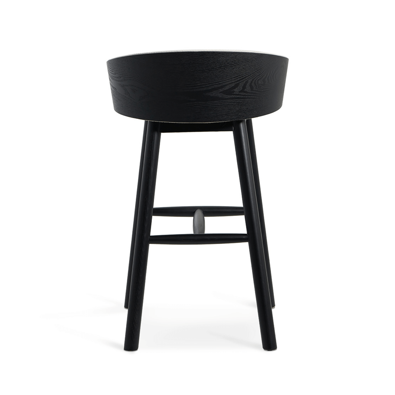 Tabouret de bar en frêne noir avec assise rembourrée pour cuisine
