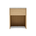 Table de chevet moderne en marbre et chêne avec fermeture amortie pour chambre à coucher
