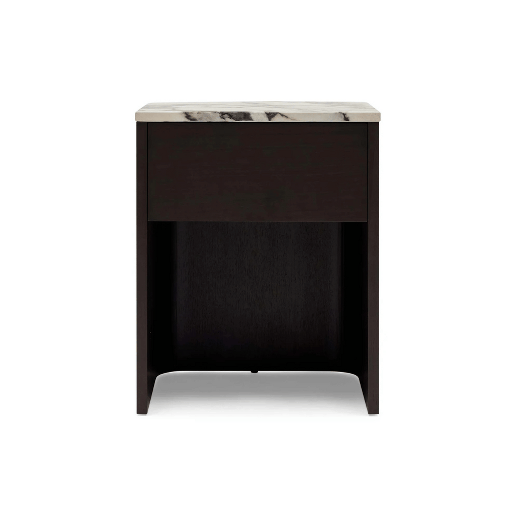 Table de chevet moderne en marbre naturel avec fermeture en douceur pour chambre à coucher