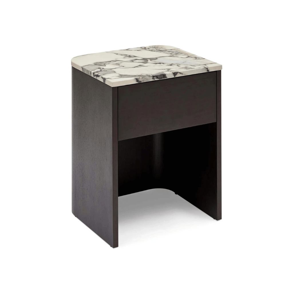 Table de chevet moderne en marbre naturel avec fermeture en douceur pour chambre à coucher