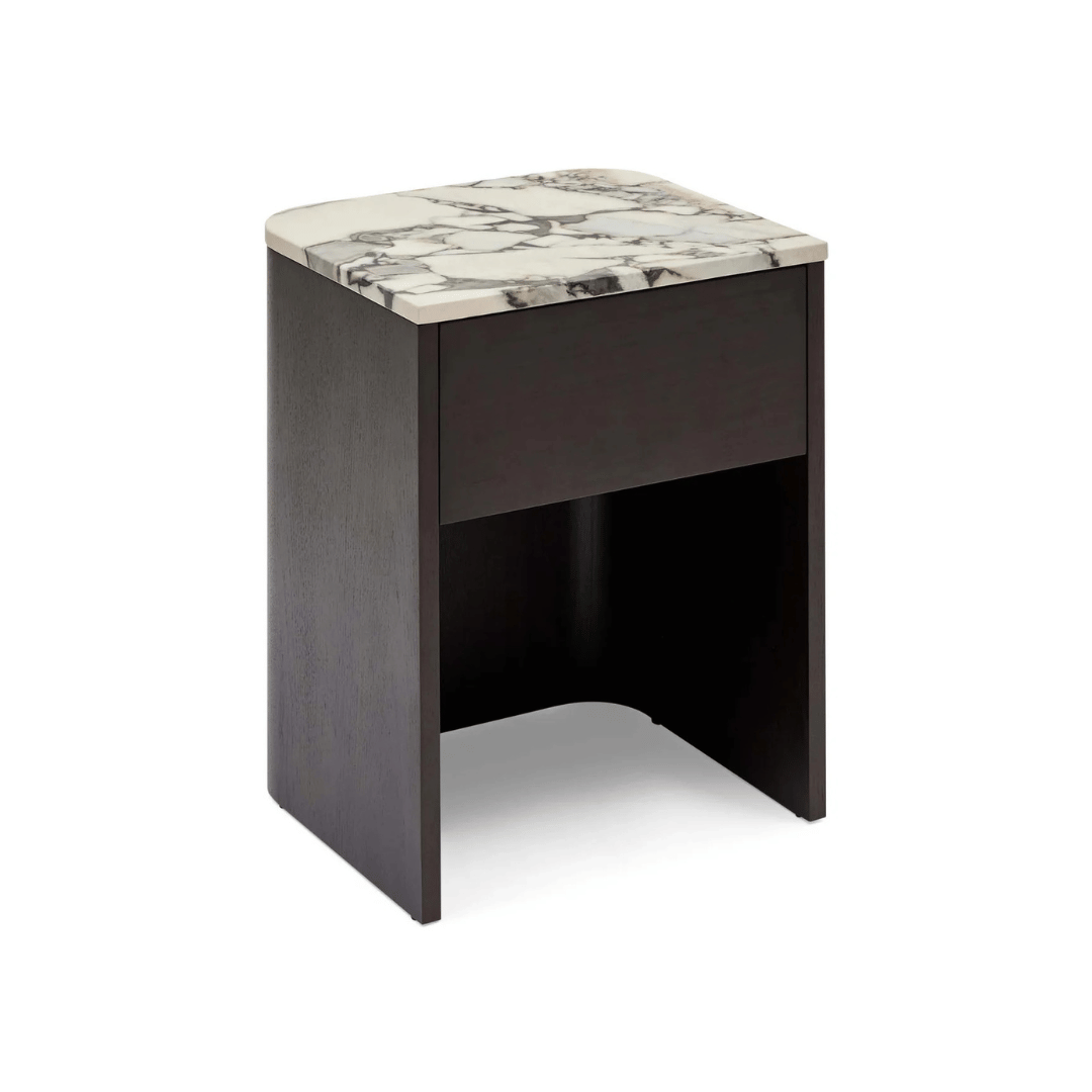 Table de chevet moderne en marbre naturel avec fermeture en douceur pour chambre à coucher
