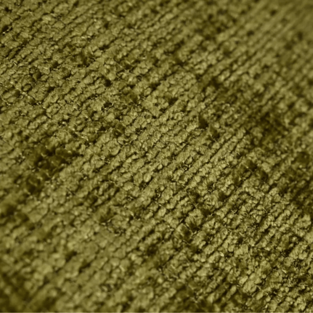 Chaise de salle à manger verte en chenille ergonomique pour salle à manger