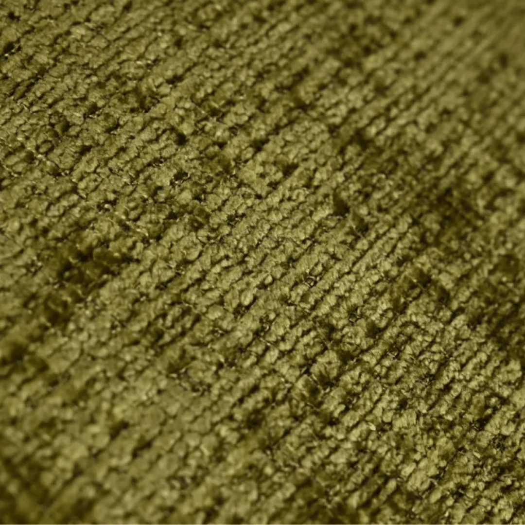 Chaise de salle à manger verte en chenille ergonomique pour salle à manger