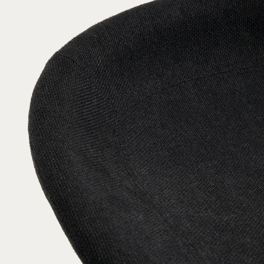 Tabouret de bar en acier noir pivotant et rembourré pour cuisine