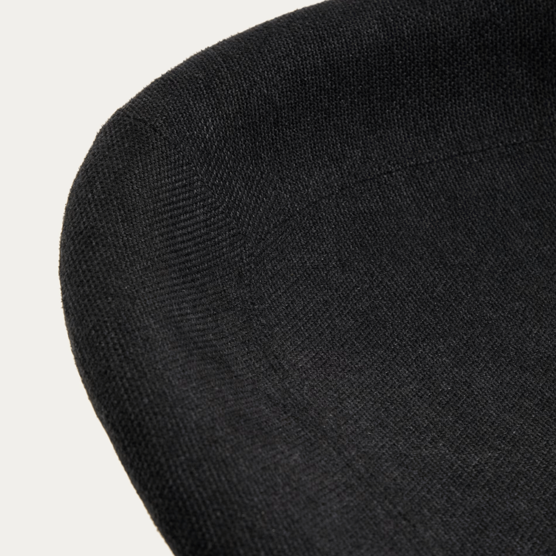 Tabouret de bar en acier noir pivotant et rembourré pour cuisine