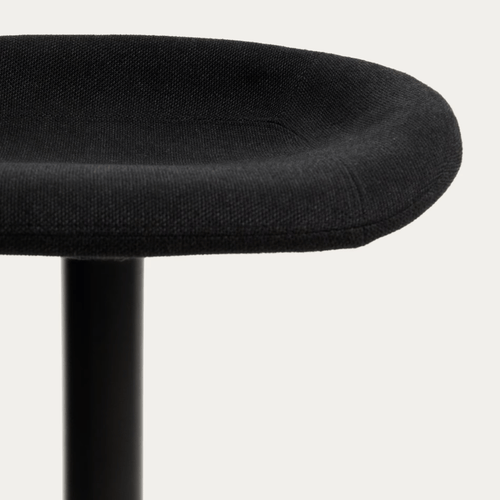 Tabouret de bar en acier noir pivotant et rembourré pour cuisine