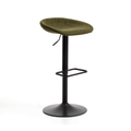 Tabouret de bar en acier vert, pivotant et rembourré pour cuisine