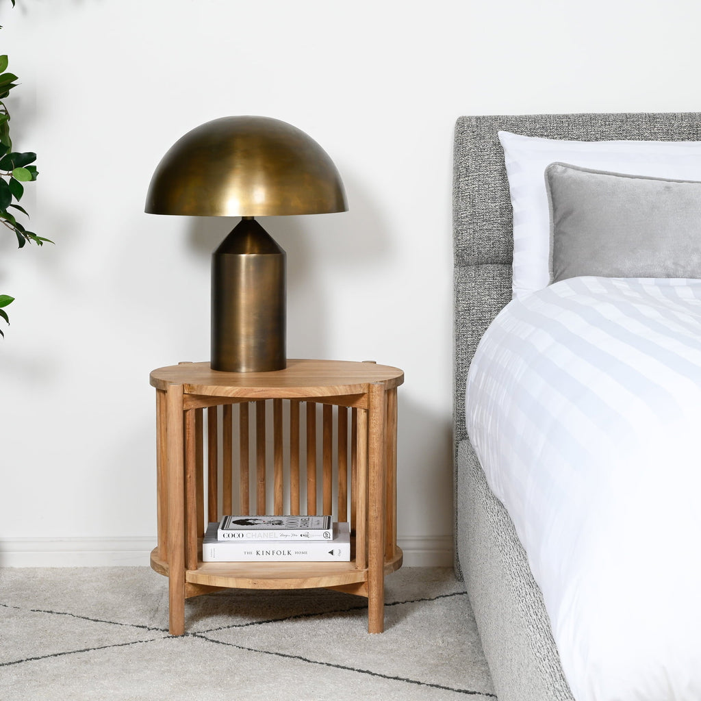 Table de chevet en bois naturel pour chambre à coucher