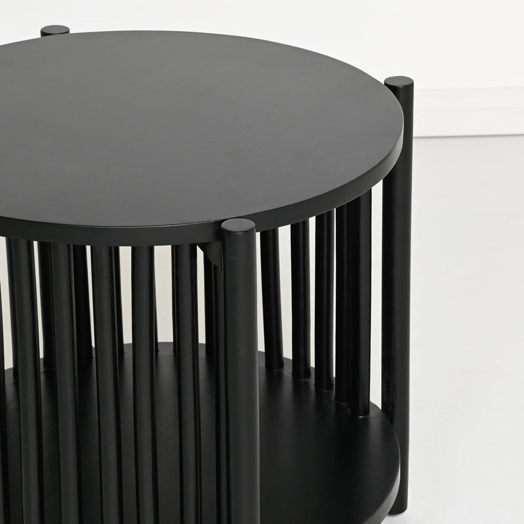 Table de chevet noire en bois pour chambre à coucher