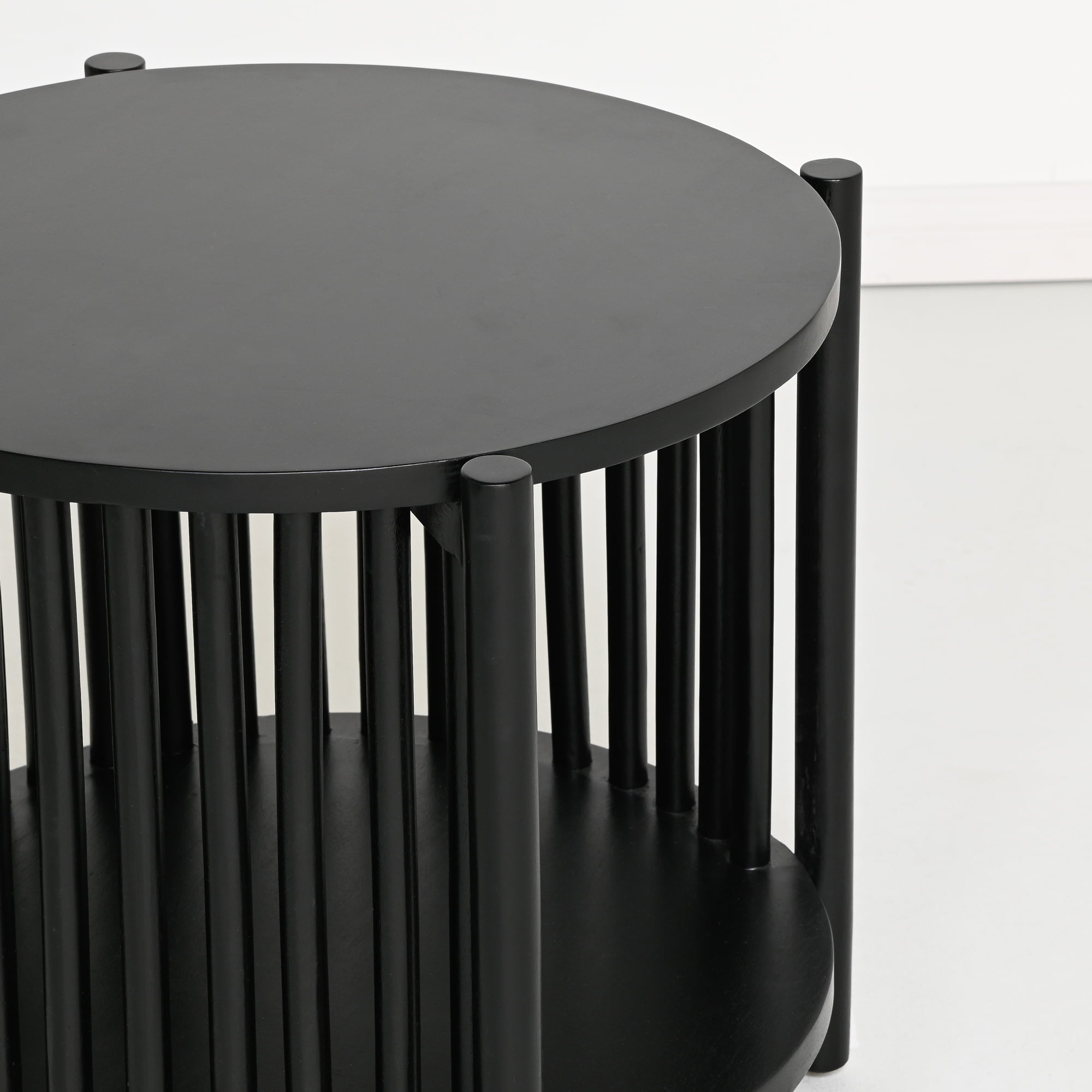 Table de chevet noire en bois pour chambre à coucher