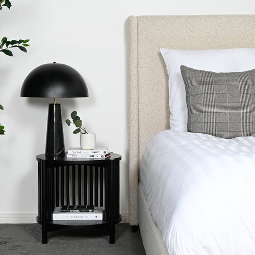 Table de chevet noire en bois pour chambre à coucher
